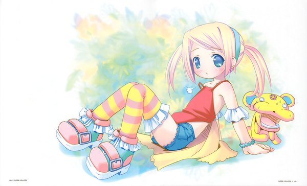 Anime picture 7356x4467 with pop highres wide image scan loli thighhighs