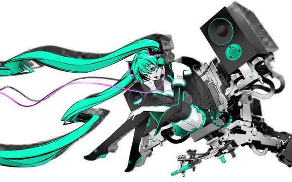 Anime picture 1632x1020 with vocaloid hatsune miku miwa shirow wide image girl