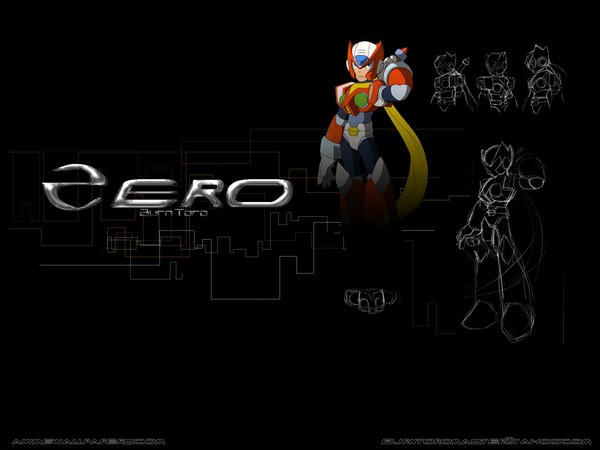 Anime picture 1024x768 with rockman rockman x capcom zero (rockman) single long hair character names dark background boy helmet robot