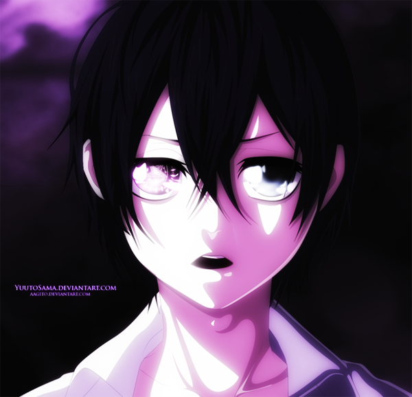 Anime picture 1000x964 with kuroshitsuji a-1 pictures ciel phantomhive raaa-kun single looking at viewer short hair open mouth black hair inscription heterochromia coloring open collar boy
