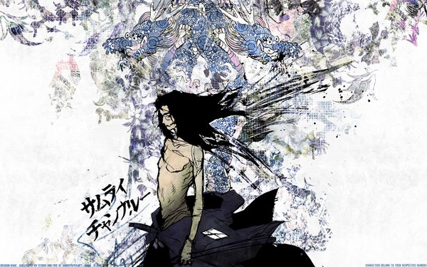 Anime picture 1920x1200 with samurai champloo jinnosuke highres black hair wide image boy