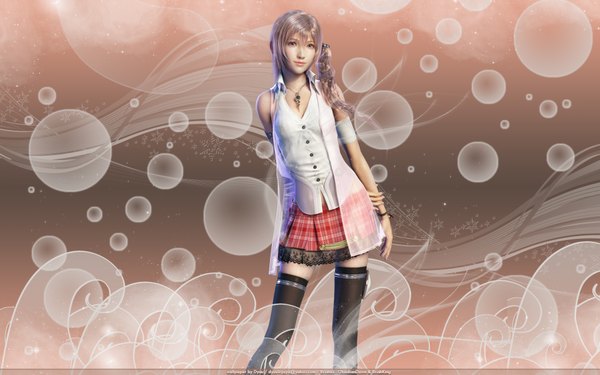 Anime picture 1920x1200 with final fantasy final fantasy xiii square enix serah farron highres wide image realistic miniskirt
