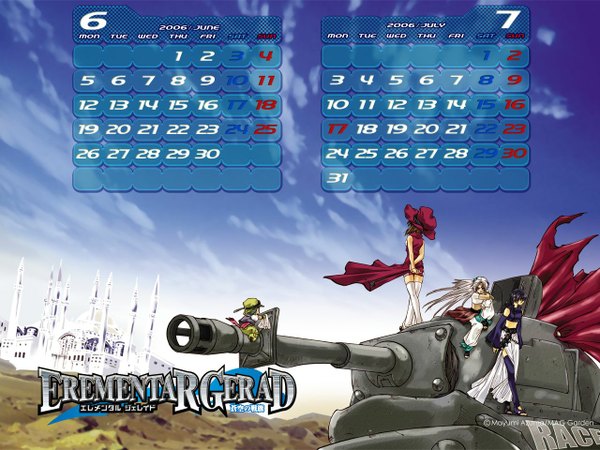 Anime picture 1280x960 with erementar gerad azuma mayumi calendar 2006 calendar tagme erementar gerad ao no senki mag garden