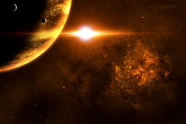 Аниме картинка 3600x2400 с оригинальное изображение jkelly26 высокое разрешение absurdres обои на рабочий стол свет без людей живописный космос звезда (звёзды) солнце планета