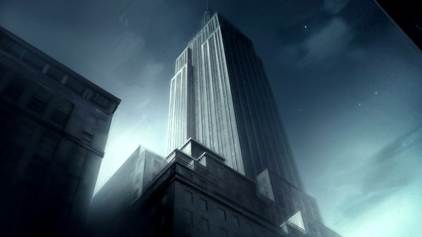Anime picture 1024x576 with original seo tatsuya wide image sky city building (buildings) skyscraper new york