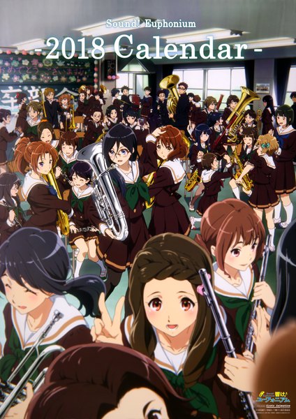 Anime picture 4966x7035 with hibike! euphonium kyoto animation tagme (character) oumae kumiko tanaka asuka nakagawa natsuki katou hazuki kawashima sapphire long hair tall image highres short hair black hair brown hair purple eyes multiple girls brown eyes absurdres ponytail multiple boys