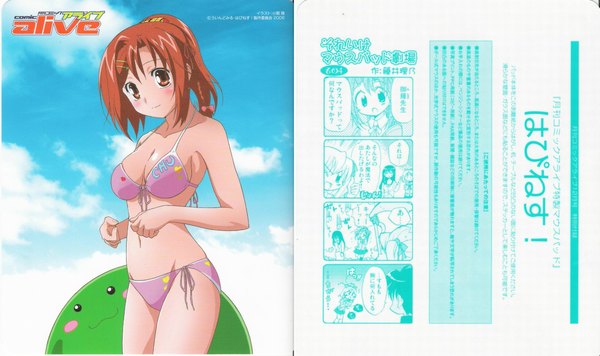 Anime picture 2387x1418 with happiness kamisaka haruhi highres light erotic wide image swimsuit bikini