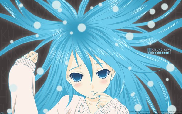 Anime picture 1920x1200 with vocaloid hatsune miku highres blue eyes wide image girl