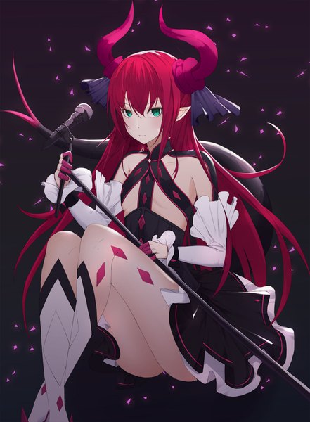 Anime picture 1500x2038 with fate (series) fate/extra fate/extra ccc elizabeth bathory (fate) (all) elizabeth bathory (fate) kim jin (tmxhfl4490) single long hair tall image looking at viewer blush fringe light erotic simple background hair between eyes sitting holding green eyes pink hair bent knee (knees)