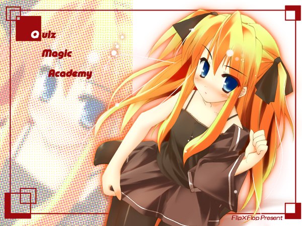 Anime picture 1400x1050 with quiz magic academy shalon long hair blue eyes blonde hair two side up girl flip x flop