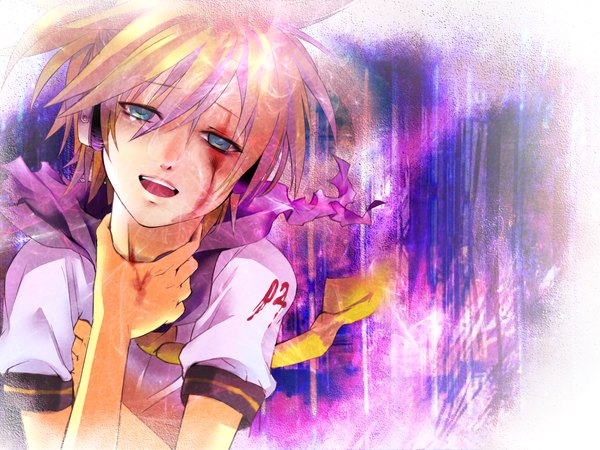 Anime picture 1500x1125 with vocaloid kagamine len blood tagme