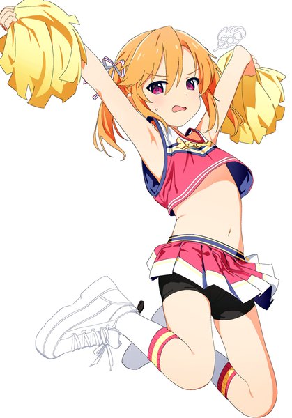 Anime picture 2775x3976 with idolmaster idolmaster cinderella girls idolmaster cinderella girls u149 yuuki haru jiryu50610218 single tall image looking at viewer fringe highres short hair open mouth light erotic simple background hair between eyes white background twintails full body bent knee (knees) pleated skirt