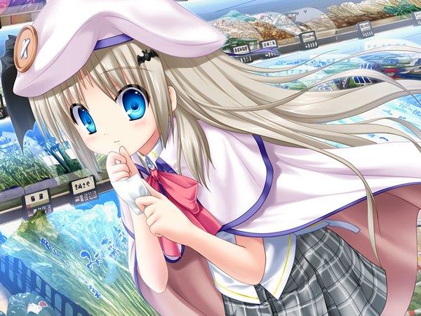 Anime picture 1200x900 with little busters! key (studio) noumi kudryavka na-ga blue eyes blonde hair game cg loli