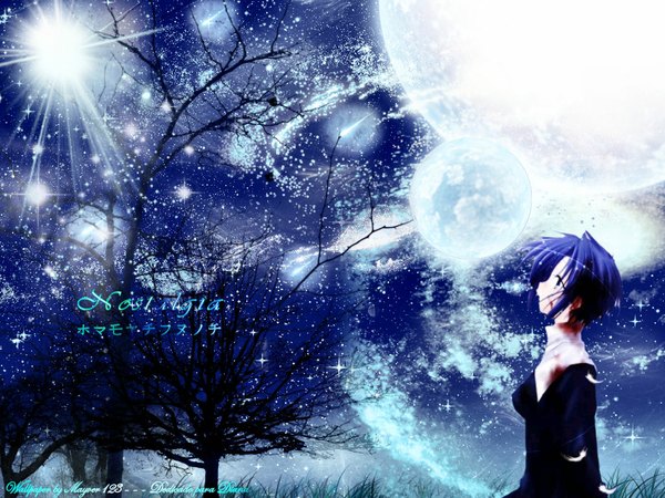 Anime picture 1024x768 with shingetsutan tsukihime type-moon ciel (tsukihime) blue hair girl
