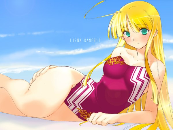 Anime picture 1280x960 with rance (series) alice soft lizna ranfbit light erotic girl swimsuit