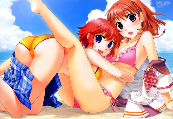 Anime picture 4956x3419 with sugar+spice! ginta highres light erotic swimsuit bikini