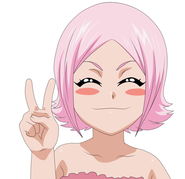 Anime picture 1227x1189 with bleach studio pierrot kusajishi yachiru blush short hair pink hair eyes closed light smile victory transparent background vector girl swimsuit child (children)