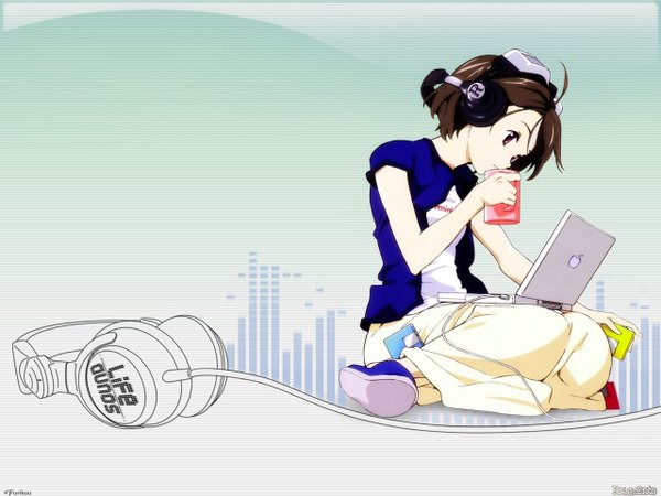 Anime picture 1280x960 with sister princess zexcs rinrin (sister princess) headphones laptop computer