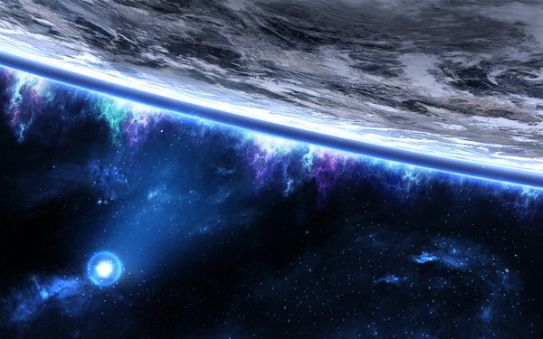 Anime picture 1920x1200 with original tadp0l3 highres wide image wallpaper light no people scenic space star (stars) planet