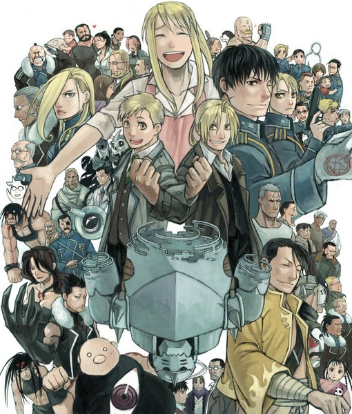 Anime picture 1258x1480 with fullmetal alchemist studio bones edward elric alphonse elric winry rockbell roy mustang riza hawkeye lust greed ling yao envy maes hughes olivier mira armstrong gluttony xiao mei pride sloth jean havoc den (fullmetal alchemist) may chang