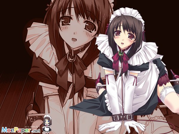 Anime picture 1024x768 with f-ism murakami suigun light erotic maid bondage zoom layer bdsm spreader bar