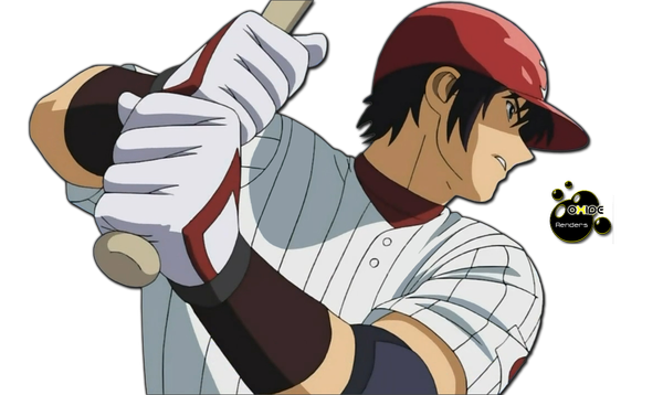 Anime picture 1197x715 with major sato toshiya single short hair black hair wide image brown eyes profile transparent background baseball boy gloves wristlet baseball bat baseball uniform baseball helmet