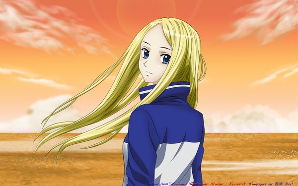 Anime picture 1920x1200 with arakawa under the bridge shaft (studio) nino long hair highres blue eyes blonde hair wide image girl