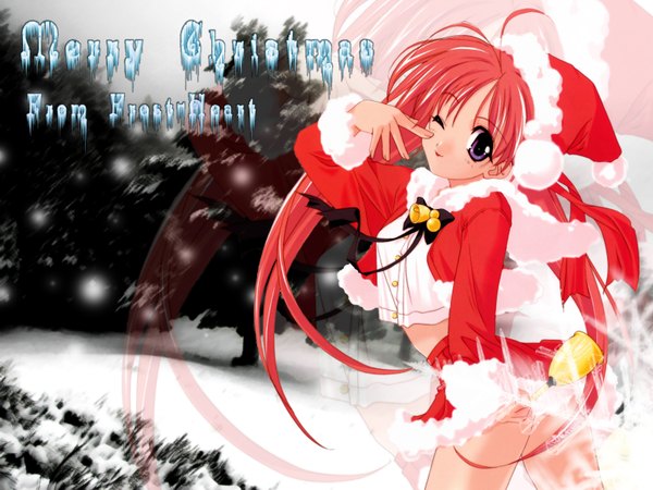 Anime picture 1600x1200 with light erotic christmas tagme