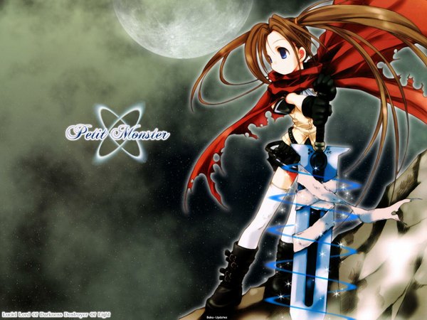 Anime picture 1600x1200 with nanase aoi sword moon puchimon melty bagle petit monster