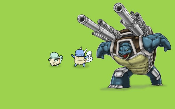 Anime picture 1440x900 with pokemon nintendo squirtle blastoise wartortle wide image wallpaper gen 1 pokemon jpeg artifacts epic armor pokemon (creature) cannon