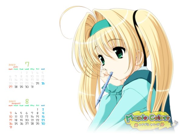 Anime picture 1280x960 with maple colors uniform school uniform calendar aoi mirai