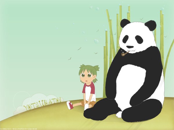 Anime picture 1600x1200 with yotsubato koiwai yotsuba panda tagme