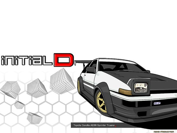 Anime picture 1024x768 with initial d toyota white background ground vehicle car tagme