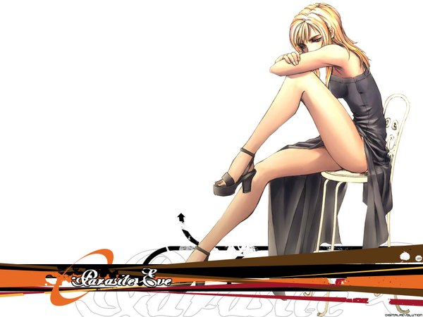 Anime picture 1024x768 with parasite eve (game) aya brea wallpaper formal dress chair