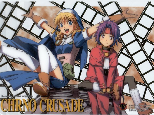 Anime picture 1024x768 with chrono crusade gonzo rosette christopher chrono tagme