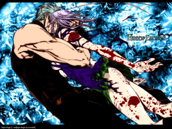 Anime picture 1600x1200 with tenjou tenge light erotic blood tagme