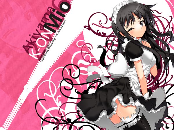 Anime picture 1600x1200 with k-on! kyoto animation akiyama mio maid thighhighs