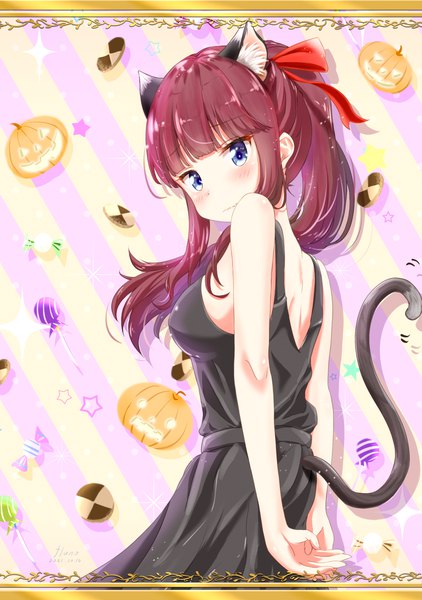 Anime picture 2000x2844 with new game! doga kobo takimoto hifumi fluno single tall image looking at viewer blush fringe highres breasts blue eyes light erotic brown hair animal ears payot ponytail tail blunt bangs animal tail