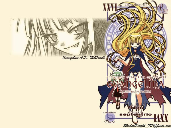Anime picture 1024x768 with mahou sensei negima! evangeline a k mcdowell akamatsu ken light erotic card (medium) card (cards) pactio