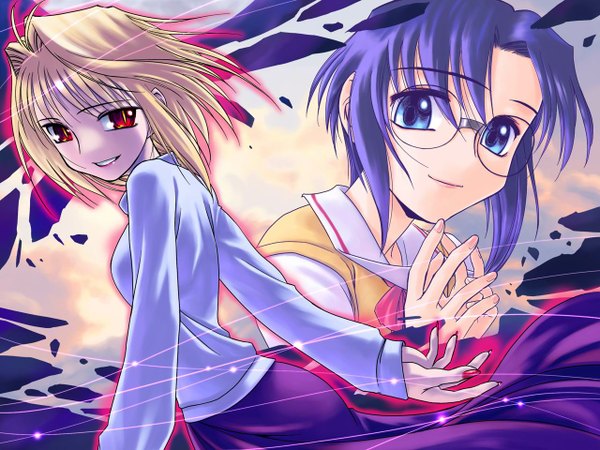 Anime picture 1280x960 with shingetsutan tsukihime type-moon arcueid brunestud ciel (tsukihime) tagme