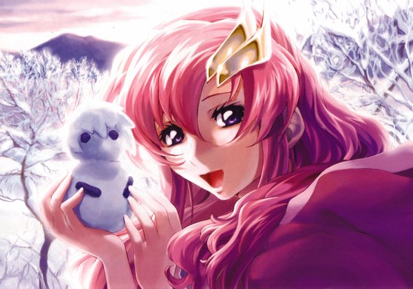 Anime picture 2138x1500 with mobile suit gundam gundam seed sunrise (studio) lacus clyne single highres winter snow girl snowman