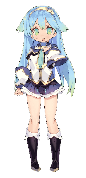 Anime picture 1560x3240 with pop-up story eve ainsworth blade (galaxist) single long hair tall image fringe open mouth hair between eyes standing blue hair full body pleated skirt aqua eyes official art hand on chest transparent background girl skirt miniskirt