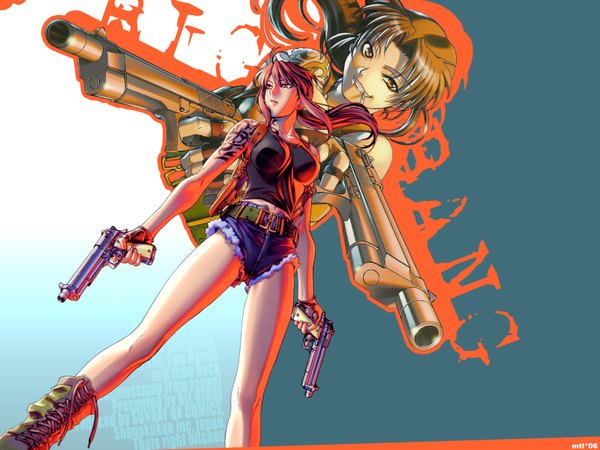 Anime picture 1600x1200 with black lagoon madhouse revy (black lagoon) gun tagme