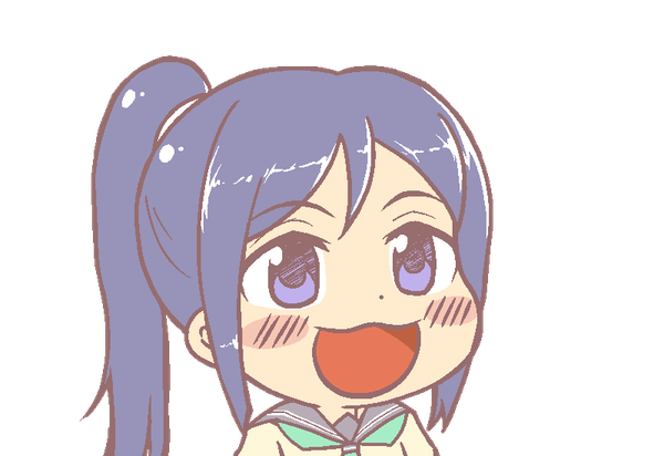 Anime picture 800x550 with love live! sunshine!! sunrise (studio) love live! matsuura kanan ikiyouz single long hair blush open mouth smile purple eyes payot purple hair ponytail portrait looking up transparent background girl uniform serafuku