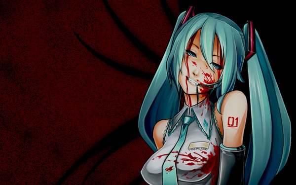 Anime picture 1440x900 with vocaloid hatsune miku eu03 wide image girl