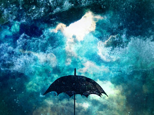 Аниме картинка 1000x750 с оригинальное изображение simainu небо облако (облака) ночь без людей звезда (звёзды) зонт