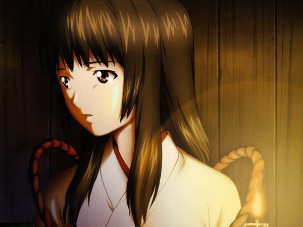 Anime picture 2141x1606 with wagaya no oinari-sama zexcs kou long hair highres japanese clothes miko
