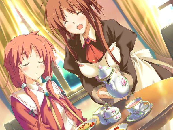 Anime picture 1600x1200 with happy margaret amagahara inaho sakura mao kokonoka game cg