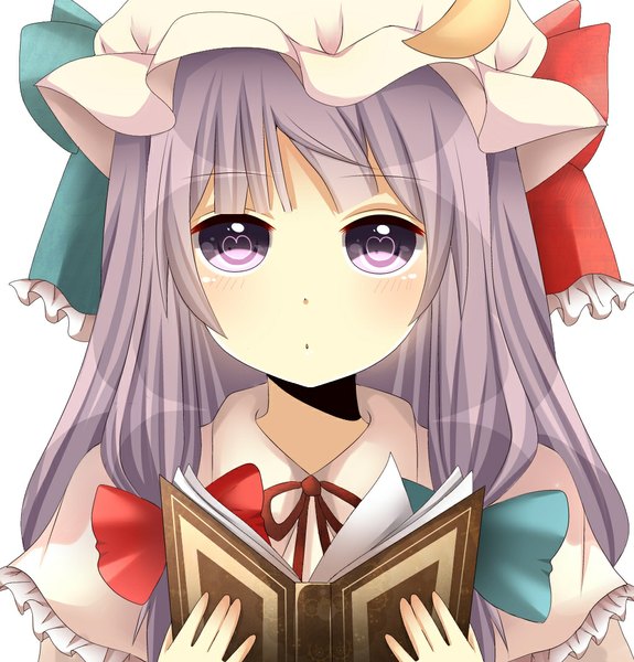 Anime picture 1024x1070 with touhou patchouli knowledge yamasuta single long hair tall image purple eyes purple hair face girl bonnet