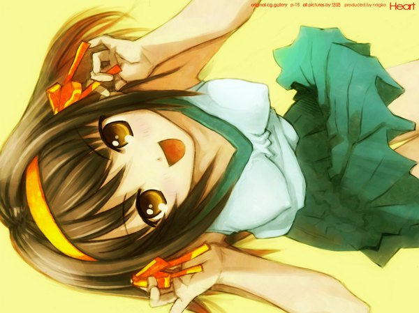 Anime picture 1024x767 with suzumiya haruhi no yuutsu kyoto animation suzumiya haruhi kobayashi yuji light erotic cheerleader girl